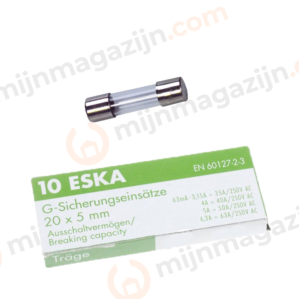 Glaszekering 5x20mm 3.15 AT 10 stk