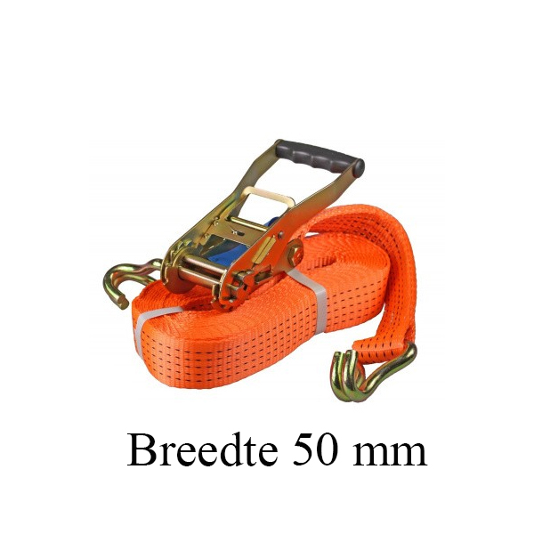 Sjorband oranje met ratel 2delig L=9M 2,5/5T