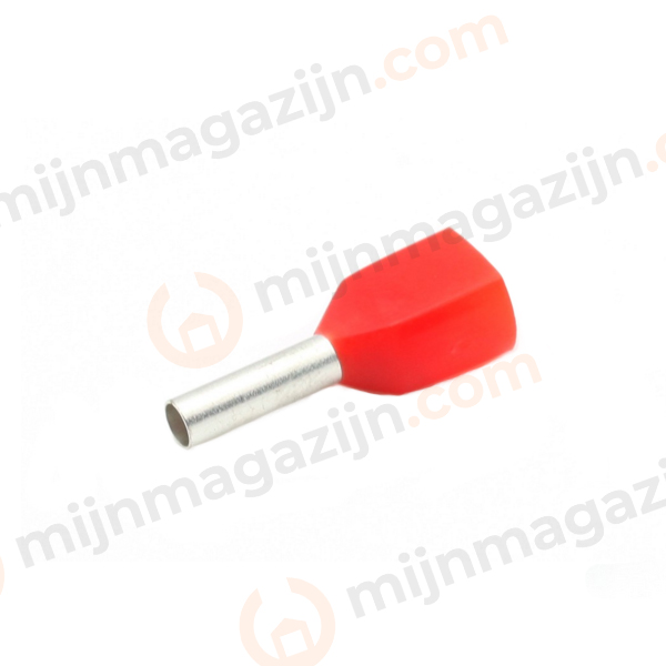 Adereindhuls 0.50qmm L=8mm twin oranje WE 100st.