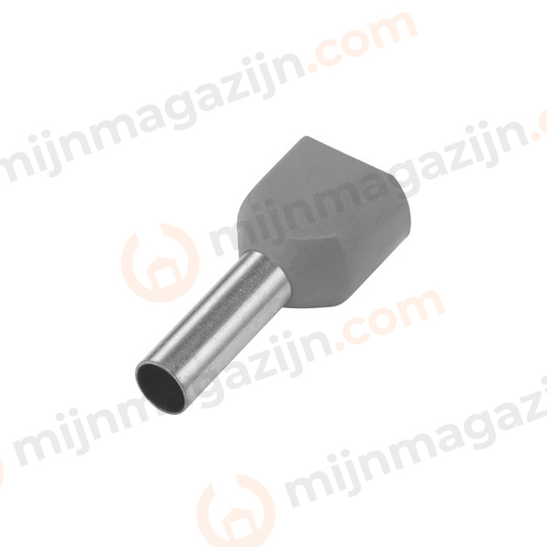 Adereindhuls 4qmm L=12mm twin grijs WE 100st.