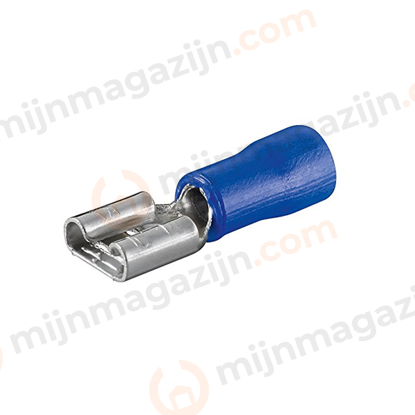 Kabelschoen female plat 2.8mm blauw 100st.