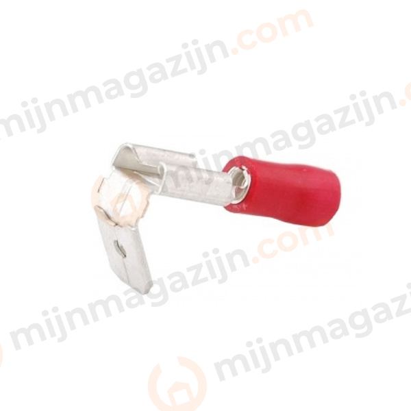 Kabelschoen duo plat 6.3mm rood 100st.