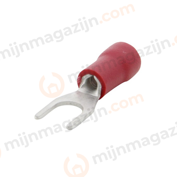 Kabelschoen vork 5.3mm rood 100st.