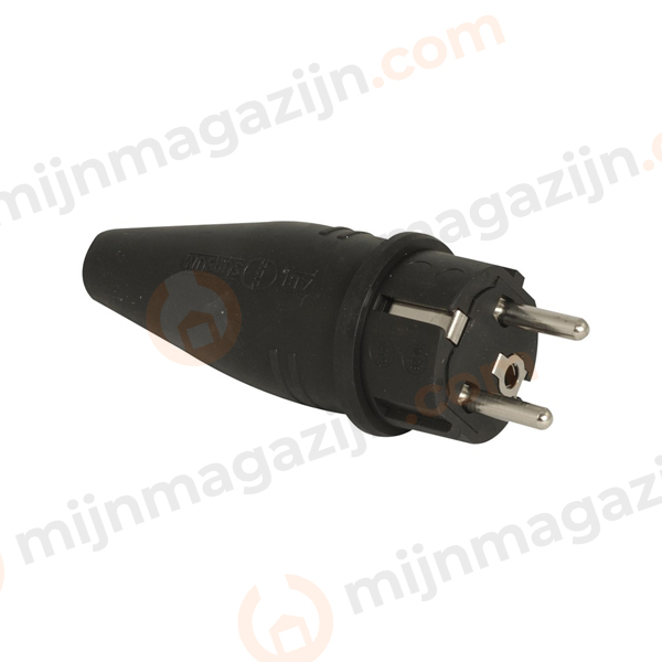 Stekker geaard rubber 2P+A 16A 250v