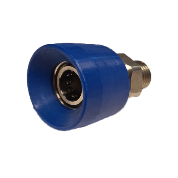 Snelkopp.1/2 RVS bescherming hard PTFE blauw