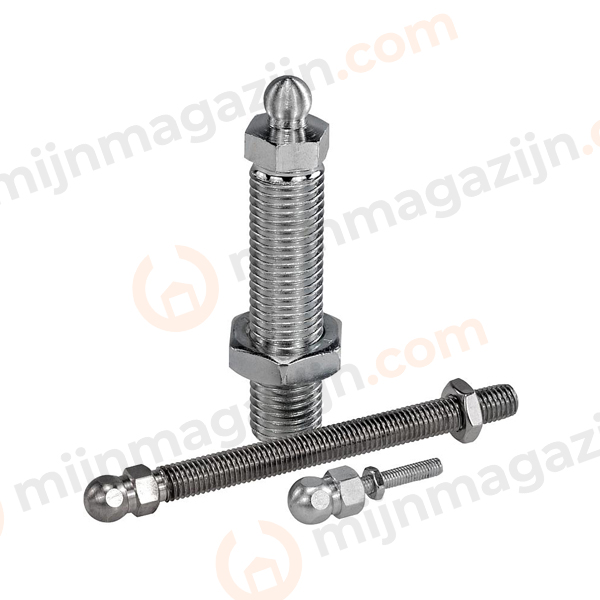 Spindel EVZ tbv. stelvoet kogel 15mm M08x080mm