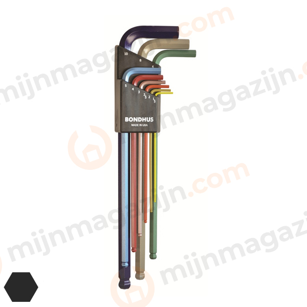 Bondhus set rainbow 1.5-10mm lang met kogel