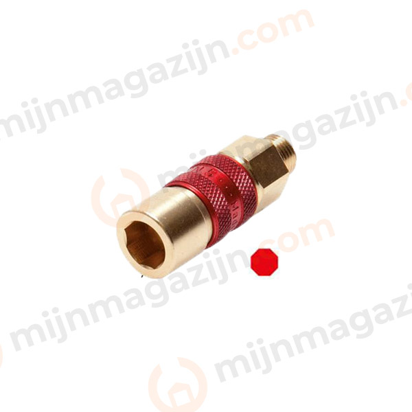 Rectus 21 snelkoppeling 1/8” uitw rood 8-kant