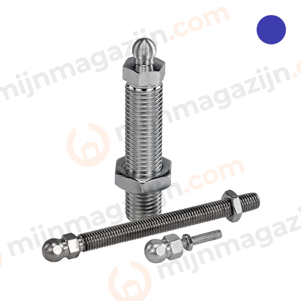 Spindel RVS tbv. stelvoet kogel 15mm M20x100mm