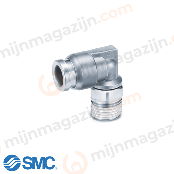 SMC KQB2L08-02S RVS/MS push-in knie 8×1/4