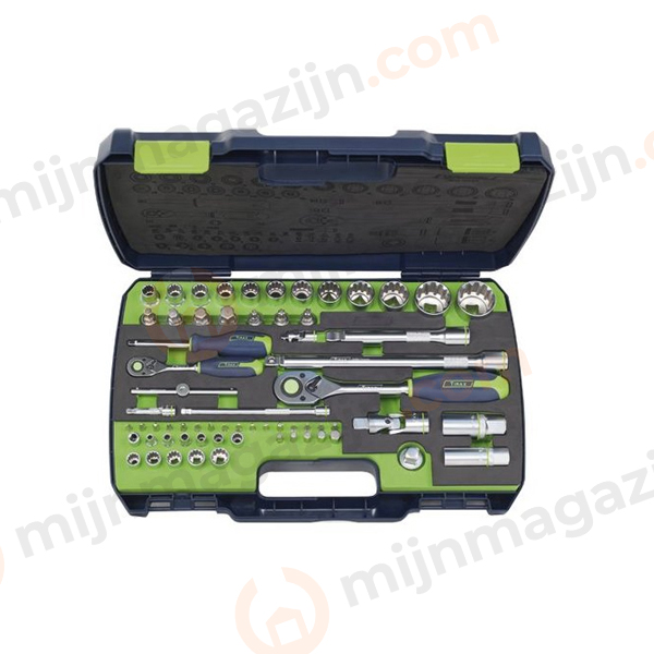 Tirax dopsleutelset 1/2-1/4″ 65-dlg