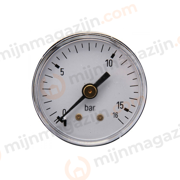 Manometer 1-16b 40mm RVS kast knst.glas 1/8 achter