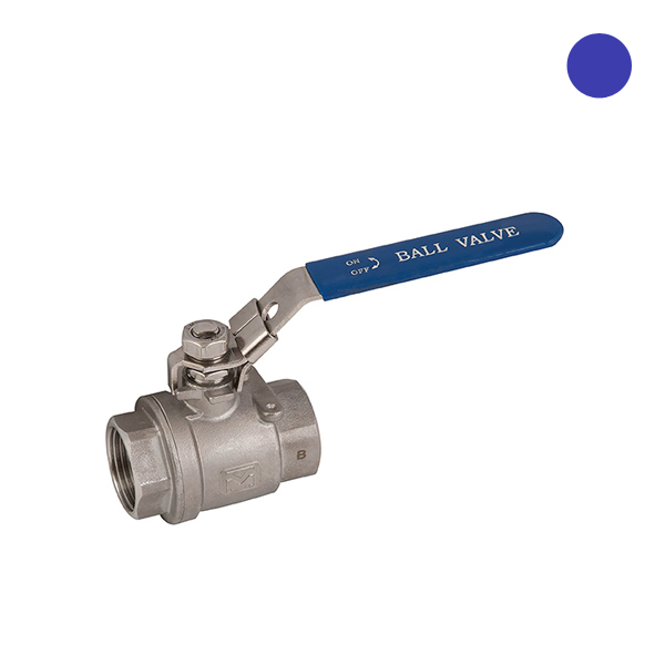Kogelafsluiter 1.1/2″ RVS316 2d blauw