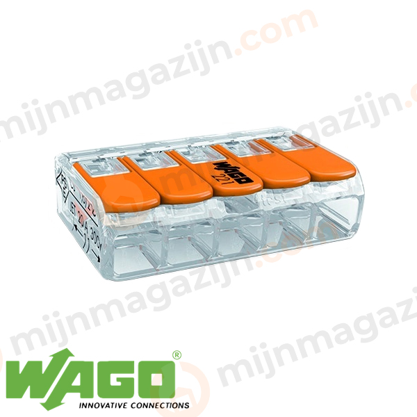 Wago 221-415 mini lasklem transp./or. 5-v soepel