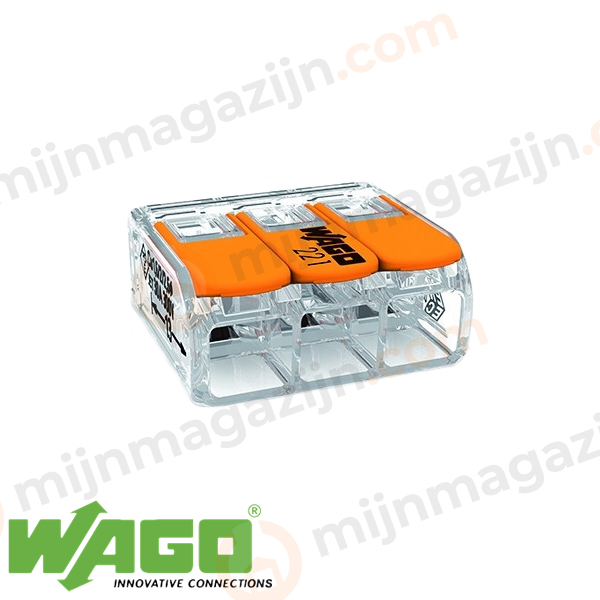Wago 221-613 mini lasklem transp./or. 3-v 6qmm
