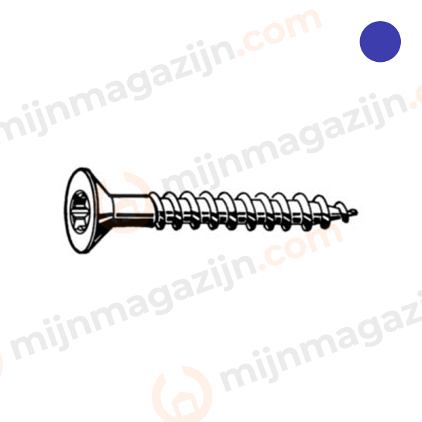 Verzonken kopschr. 3.5×30 TX15 verst. kop RVS A4