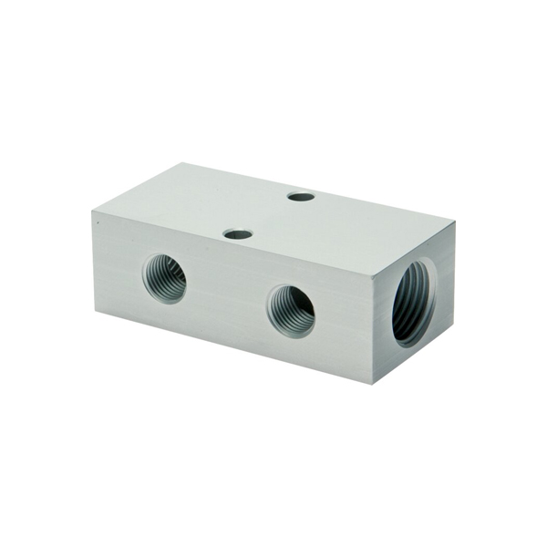 Verdeelblok Alu 2×3/8 4×1/4″