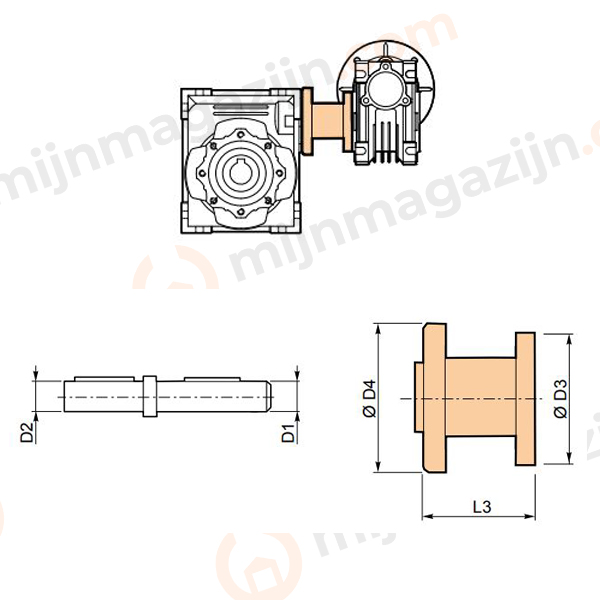 Koppelset dubb. WWR 030/040 63B14a 14/11mm