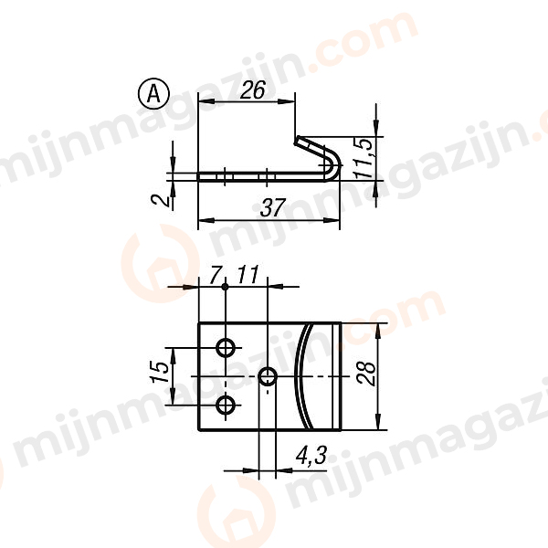 Tegenhaak spansluiting RVS tbv 406509