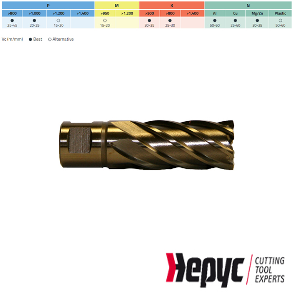 Hepyc Cobalt Kernboor HSSE 17x50mm Weldon