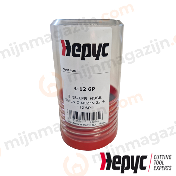 Hepyc 2-snijder HSSE TIALN spiebaanfrees set 6dlg - Afbeelding 2