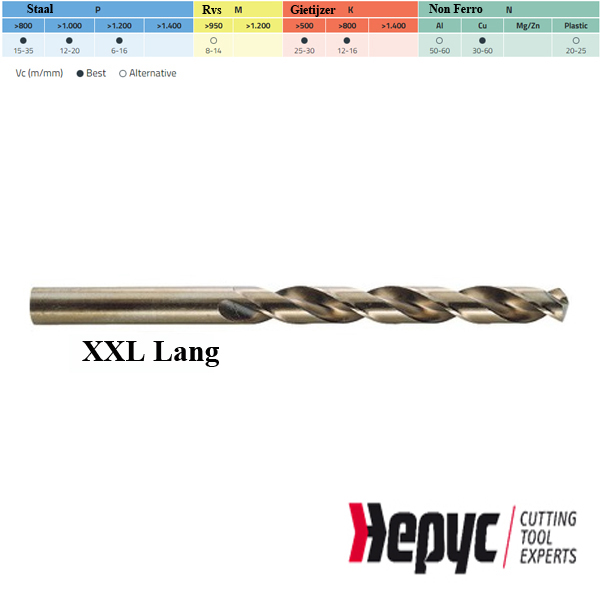 Hepyc HSS-E 5% Cobaltboor XXL 11.00mm L=310/455mm