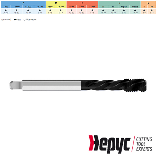 Hepyc HSSE H.Lube Mach.tap blind DIN376 MF M18x1.50