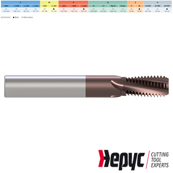 Hepyc Draadfrees HM TIALCN 2.5D M16x2.00