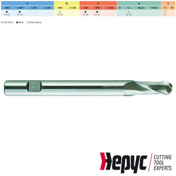Hepyc Radiusfrees lang HSSE Weldon 2Z 25×166