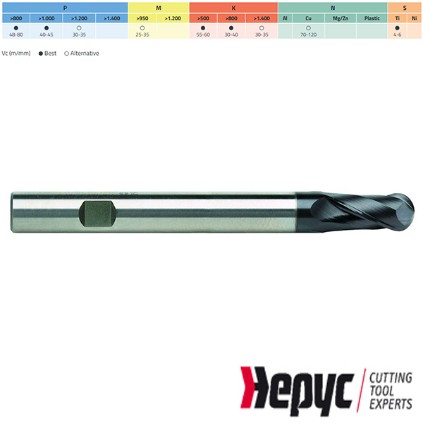 Hepyc Radiusfrees lang HSSE TIALN Weldon 2Z 10×95