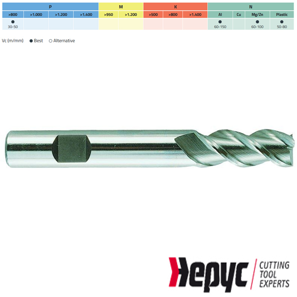 Hepyc universeelfrees HSSE W (Alum) Weldon 3Z 18mm