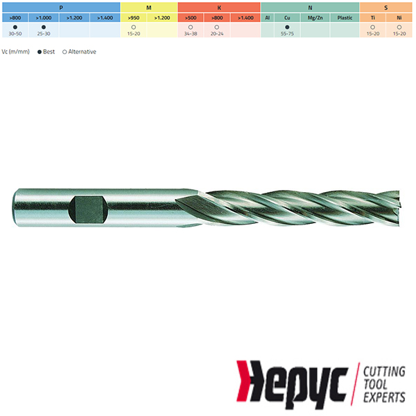 Hepyc vingerfrees lang HSSE Weldon 4Z 12x110mm