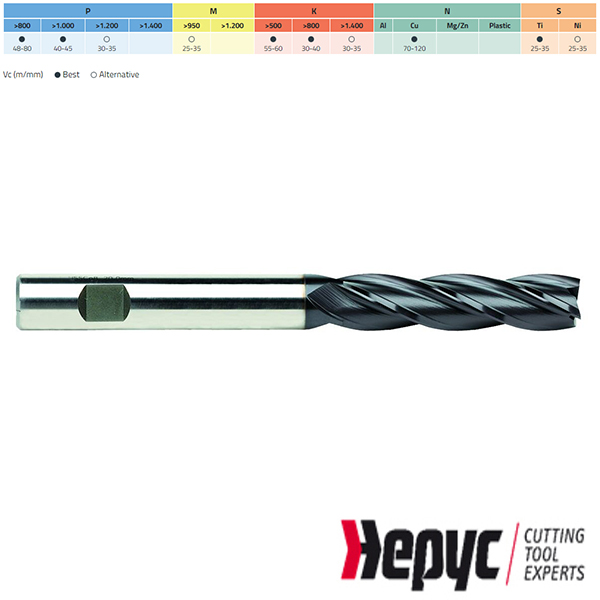 Hepyc vingerfrees lang HSSE TIALN Weldon 4Z 6x68mm