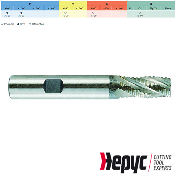 Hepyc ruwfrees HSSE Weldon 5Z 25mm