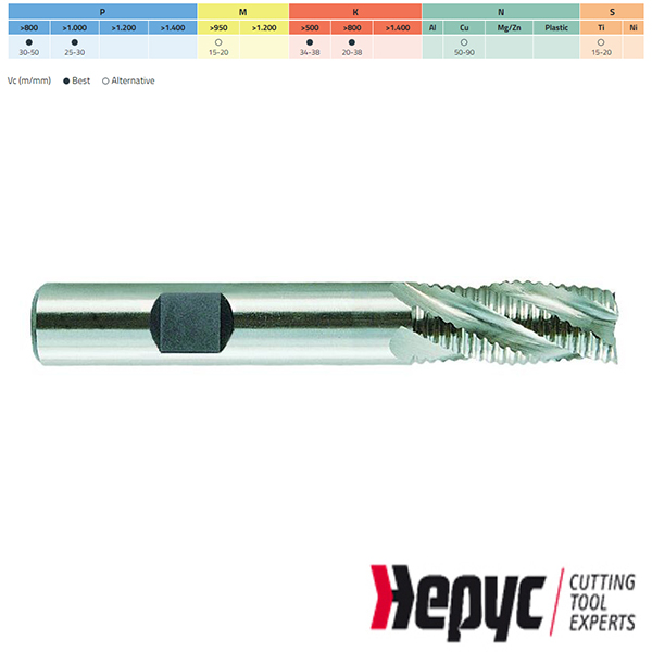 Hepyc ruwfrees fijn HSSE TIALN Weldon 4Z 10mm