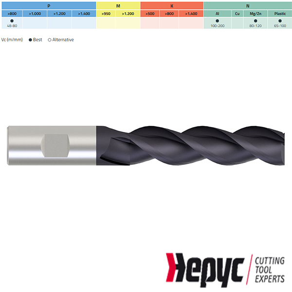 Hepyc univ.frees XXL HSSE TIALN Weldon 3Z 10x95mm