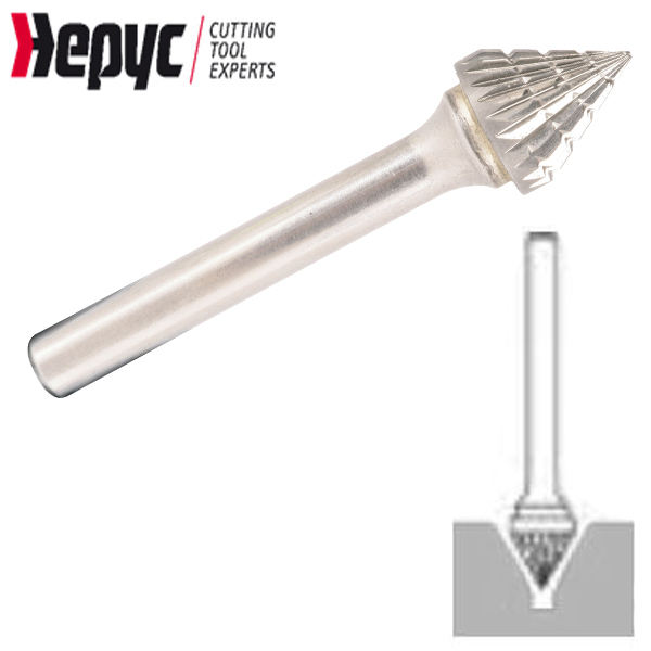 Hepyc stiftfrees kegel 90 graden HM 6x10mm