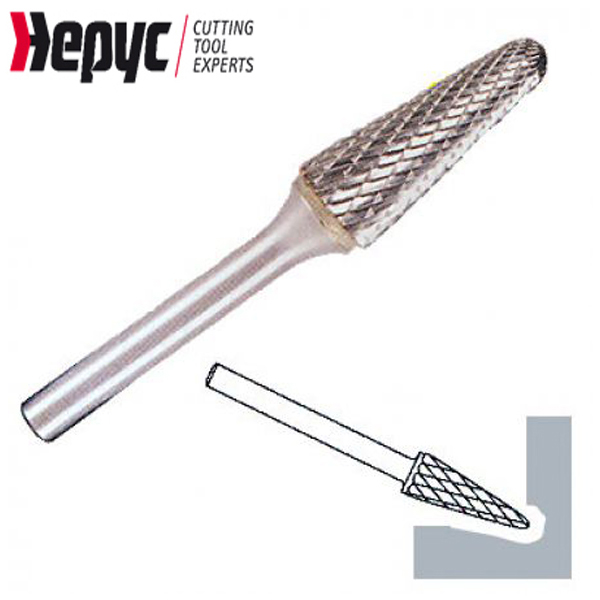 Hepyc stiftfrees rondkegel HM 3x3mm L=10mm