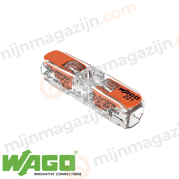 Wago 221-2411 mini lasklem transp./or. 1-v soepel
