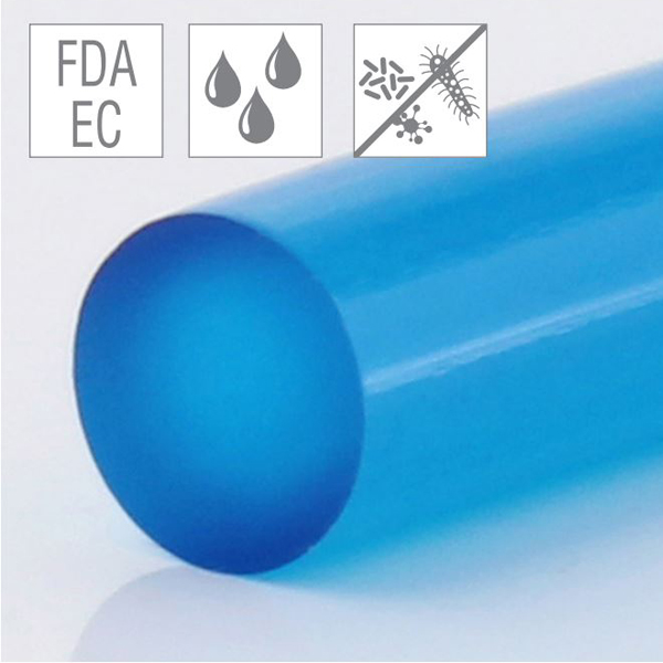 Rondsnaar blauw glad PU 85sh 04mm
