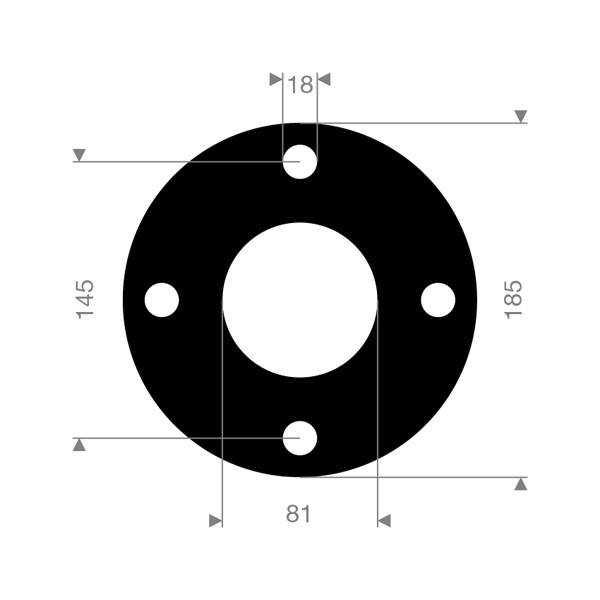 Flenspakking DN65 EPDM PN10/16 full-face d:3mm - Afbeelding 2