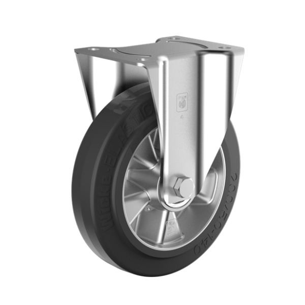 Rubber zwaarlast Bokwiel 125mm plaatbev. 250kg