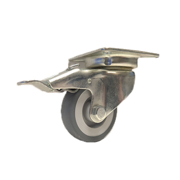 Apparaten Zwenkwiel+rem 75mm plaatbev. 75kg