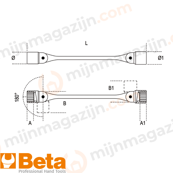 Beta 80 kniegewrichtsleutel 14x15mm